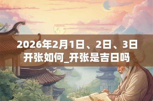 2026年2月1日、2日、3日开张如何_开张是吉日吗