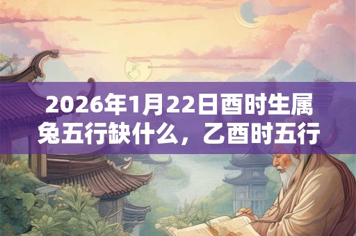 2026年1月22日酉时生属兔五行缺什么，乙酉时五行缺什么
