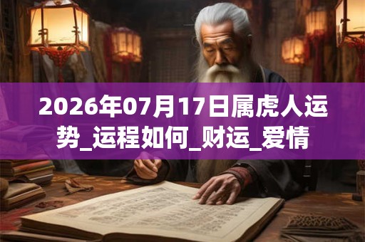 2026年07月17日属虎人运势_运程如何_财运_爱情