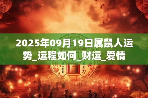 2025年09月19日属鼠人运势_运程如何_财运_爱情 2025年09月19日属鼠人运势_运程如何_财运_爱情