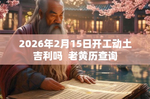 2026年2月15日开工动土吉利吗 老黄历查询 2026年2月15日开工动土吉利吗 老黄历查询