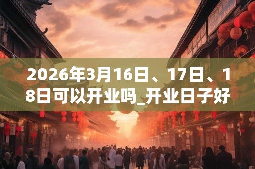 2026年3月16日、17日、18日可以开业吗_开业日子好吗