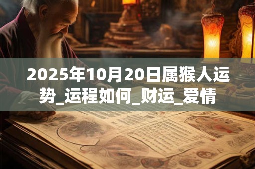 2025年10月20日属猴人运势_运程如何_财运_爱情 2025年10月20日属猴人运势_运程如何_财运_爱情
