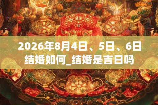 2026年8月4日、5日、6日结婚如何_结婚是吉日吗 2026年8月4日、5日、6日结婚如何_结婚是吉日吗