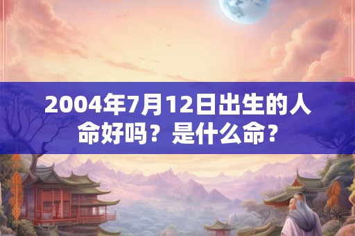 2004年7月12日出生的人命好吗？是什么命？