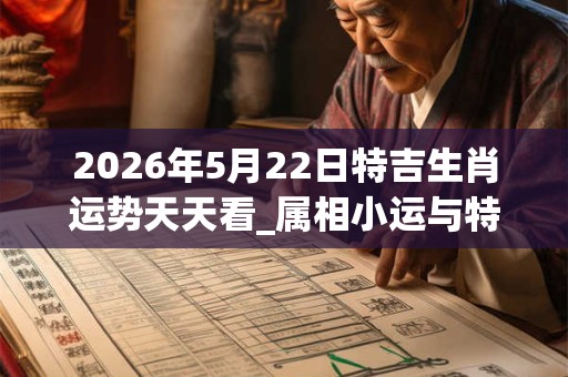 2026年5月22日特吉生肖运势天天看_属相小运与特吉生肖播报