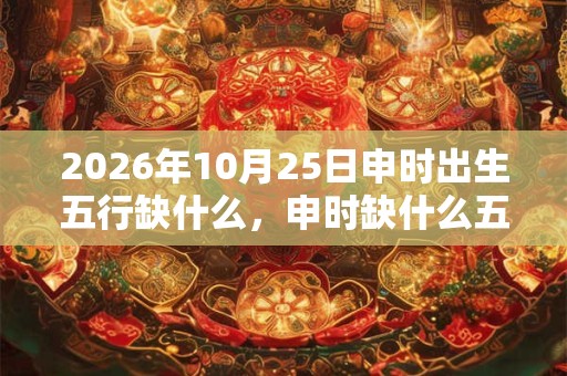 2026年10月25日申时出生五行缺什么，申时缺什么五行