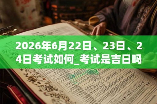 2026年6月22日、23日、24日考试如何_考试是吉日吗 2026年6月22日、23日、24日考试如何_考试是吉日吗