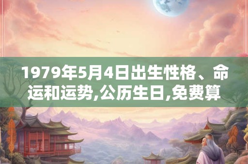 1979年5月4日出生性格、命运和运势,公历生日,免费算命 1979年5月4日出生性格、命运和运势,公历生日,免费算命