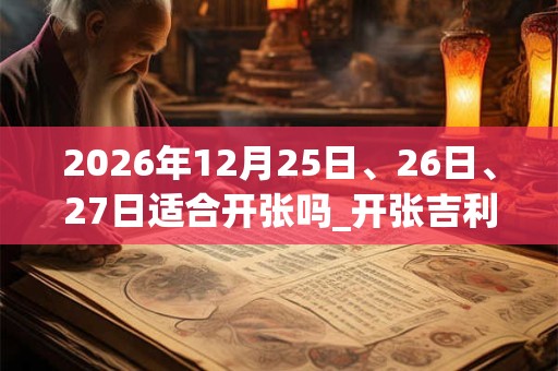 2026年12月25日、26日、27日适合开张吗_开张吉利吗 2026年12月25日、26日、27日适合开张吗_开张吉利吗