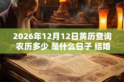 2026年12月12日黄历查询 农历多少 是什么日子 结婚吉时 2026年12月12日黄历查询 农历多少 是什么日子 结婚吉时