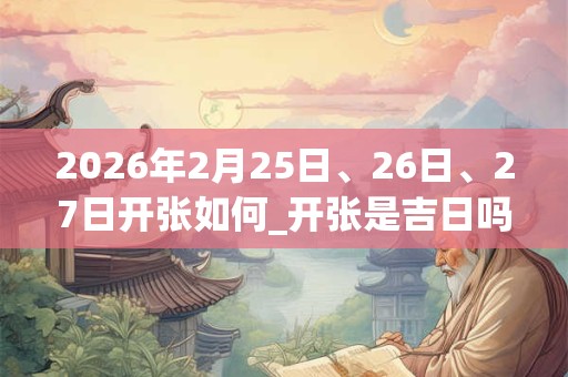 2026年2月25日、26日、27日开张如何_开张是吉日吗