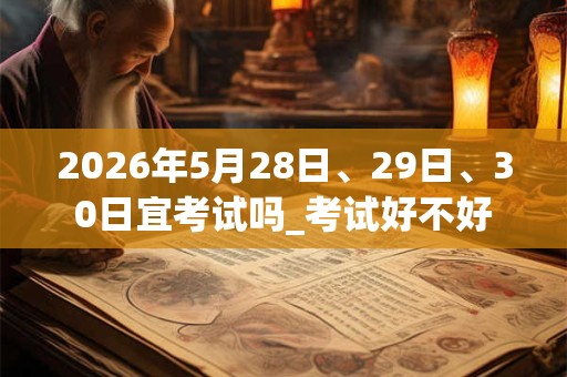 2026年5月28日、29日、30日宜考试吗_考试好不好
