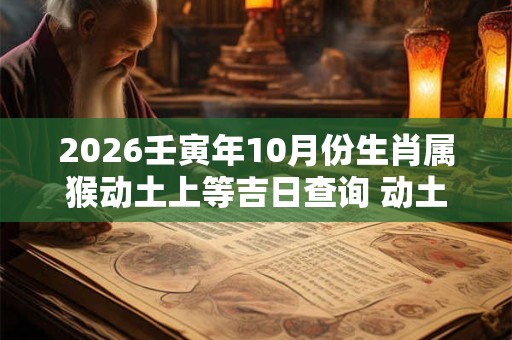 2026壬寅年10月份生肖属猴动土上等吉日查询 动土好日子 2026壬寅年10月份生肖属猴动土上等吉日查询 动土好日子