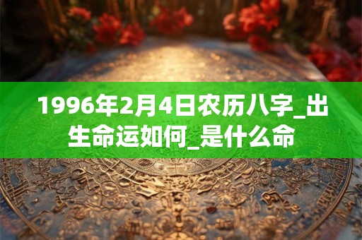1996年2月4日农历八字_出生命运如何_是什么命