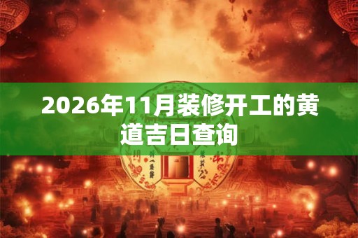 2026年11月装修开工的黄道吉日查询 2026年11月装修开工的黄道吉日查询
