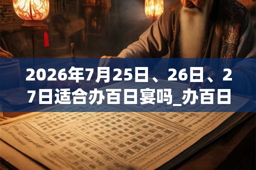 2026年7月25日、26日、27日适合办百日宴吗_办百日宴吉利吗