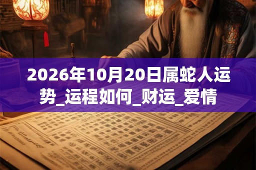 2026年10月20日属蛇人运势_运程如何_财运_爱情 2026年10月20日属蛇人运势_运程如何_财运_爱情