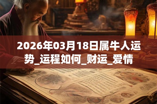 2026年03月18日属牛人运势_运程如何_财运_爱情 2026年03月18日属牛人运势_运程如何_财运_爱情