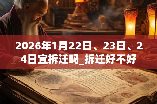 2026年1月22日、23日、24日宜拆迁吗_拆迁好不好
