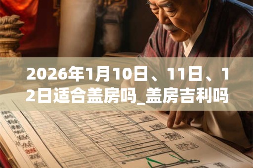 2026年1月10日、11日、12日适合盖房吗_盖房吉利吗