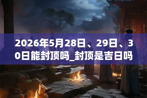 2026年5月28日、29日、30日能封顶吗_封顶是吉日吗 2026年5月28日、29日、30日能封顶吗_封顶是吉日吗