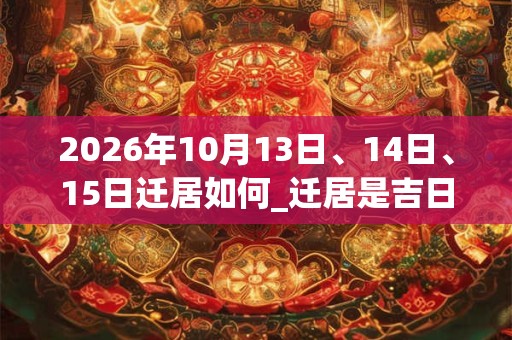 2026年10月13日、14日、15日迁居如何_迁居是吉日吗 2026年10月13日、14日、15日迁居如何_迁居是吉日吗