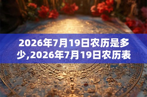 2026年7月19日农历是多少,2026年7月19日农历表