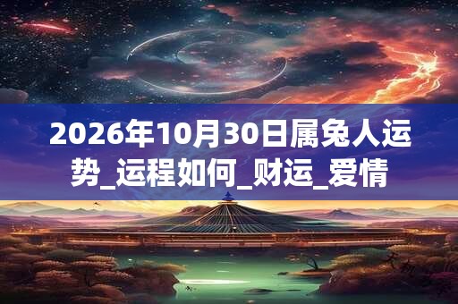 2026年10月30日属兔人运势_运程如何_财运_爱情