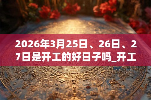 2026年3月25日、26日、27日是开工的好日子吗_开工可以吗