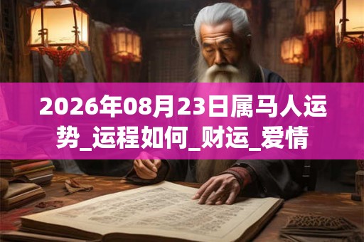 2026年08月23日属马人运势_运程如何_财运_爱情