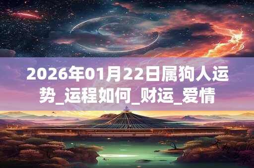 2026年01月22日属狗人运势_运程如何_财运_爱情 2026年01月22日属狗人运势_运程如何_财运_爱情