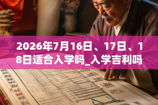 2026年7月16日、17日、18日适合入学吗_入学吉利吗