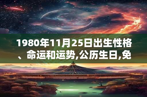 1980年11月25日出生性格、命运和运势,公历生日,免费算命 1980年11月25日出生性格、命运和运势,公历生日,免费算命