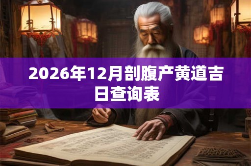 2026年12月剖腹产黄道吉日查询表 2026年12月剖腹产黄道吉日查询表