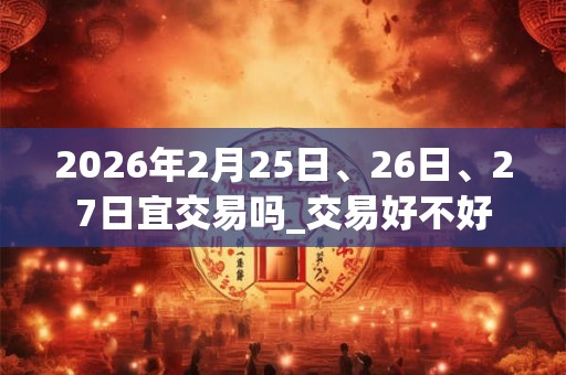 2026年2月25日、26日、27日宜交易吗_交易好不好 2026年2月25日、26日、27日宜交易吗_交易好不好