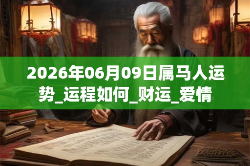 2026年06月09日属马人运势_运程如何_财运_爱情 2026年06月09日属马人运势_运程如何_财运_爱情