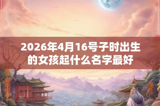 2026年4月16号子时出生的女孩起什么名字最好 2026年4月16号子时出生的女孩起什么名字最好
