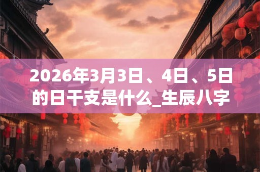 2026年3月3日、4日、5日的日干支是什么_生辰八字