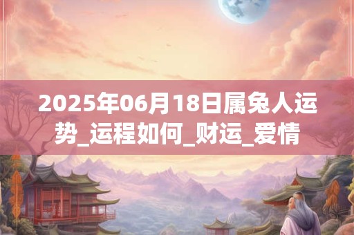2025年06月18日属兔人运势_运程如何_财运_爱情 2025年06月18日属兔人运势_运程如何_财运_爱情