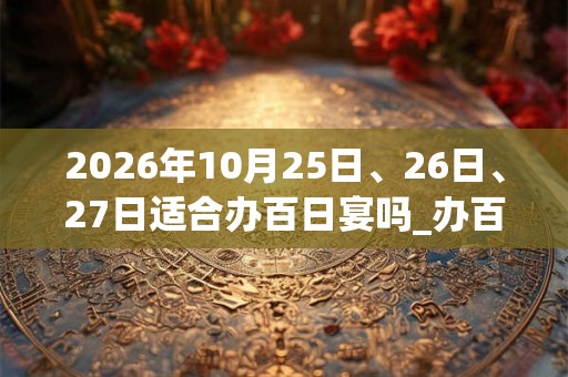 2026年10月25日、26日、27日适合办百日宴吗_办百日宴吉利吗