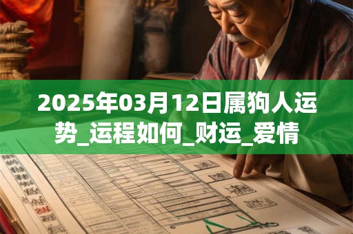 2025年03月12日属狗人运势_运程如何_财运_爱情