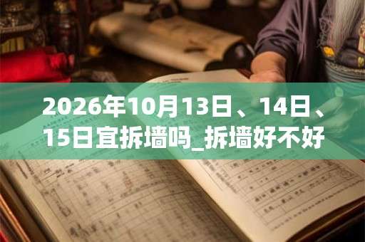 2026年10月13日、14日、15日宜拆墙吗_拆墙好不好 2026年10月13日、14日、15日宜拆墙吗_拆墙好不好