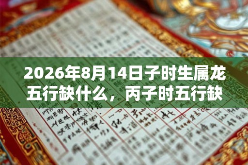 2026年8月14日子时生属龙五行缺什么，丙子时五行缺什么