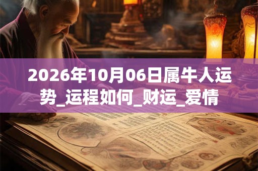 2026年10月06日属牛人运势_运程如何_财运_爱情