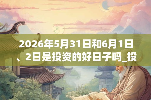 2026年5月31日和6月1日、2日是投资的好日子吗_投资可以吗 2026年5月31日和6月1日、2日是投资的好日子吗_投资可以吗
