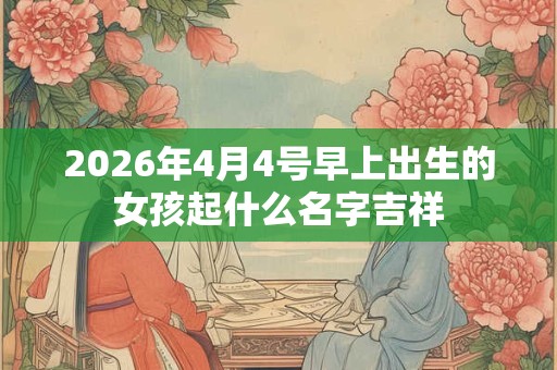 2026年4月4号早上出生的女孩起什么名字吉祥