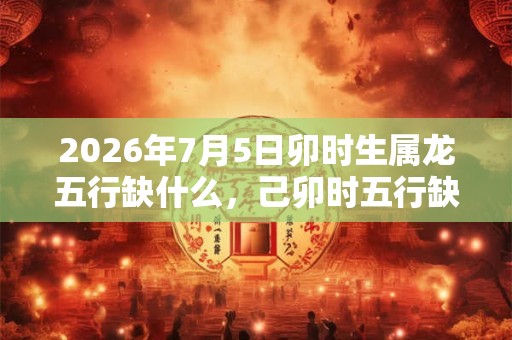 2026年7月5日卯时生属龙五行缺什么，己卯时五行缺什么