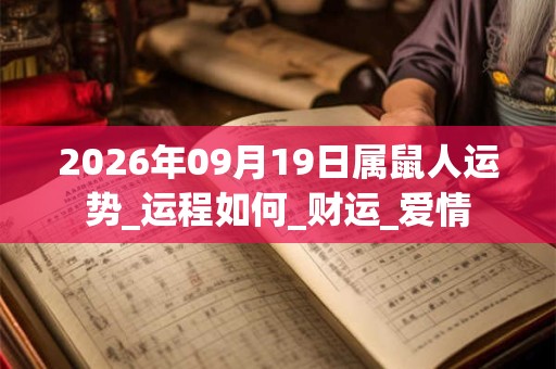 2026年09月19日属鼠人运势_运程如何_财运_爱情 2026年09月19日属鼠人运势_运程如何_财运_爱情