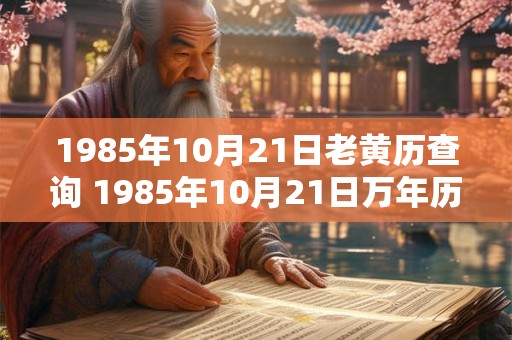 1985年10月21日老黄历查询 1985年10月21日万年历黄道吉日